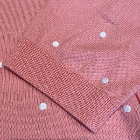 Talbots Frenchie Bulldog Sweater Size Petite L Pink Embroidered Sunglasses Cute - Picture 3 of 8